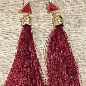 Red/Maroon Tassel Earrings